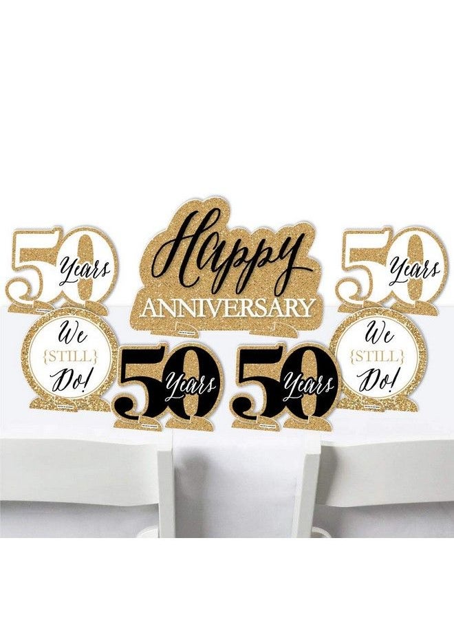 Big Dot of Happiness We Still Do 50Th Wedding Anniversary Anniversary Party Centerpiece Table Decorations Tabletop Standups 7 Pieces  - Image 2