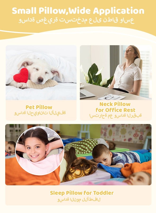 vocheer Small Pillows for Sleeping, Neck Pillow & Lumbar Support, Travel Pillow for Airplane, Car, Office & Home, Soft & Washable Mini Pillow for Side Sleepers, Khaki-1PC - Image 4