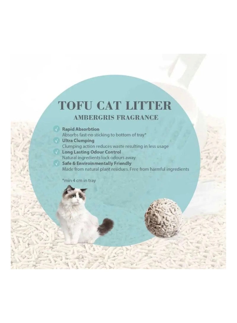 بايولاين عرض كومبو - رمل قطط توفو ٧ لتر (برائحة العنبر) + مغرفة رمل قطط - Image 3