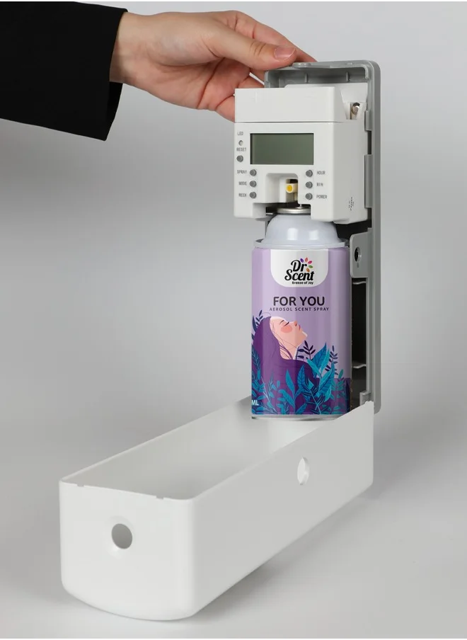 Dr Scent Dr Scent Breeze of Joy, Combo | Automatic Air Freshener Spray Dispenser LCD with 300 ml Aerosol Spray Refill | Long-Lasting Fragrance for Home & Office. (For You)