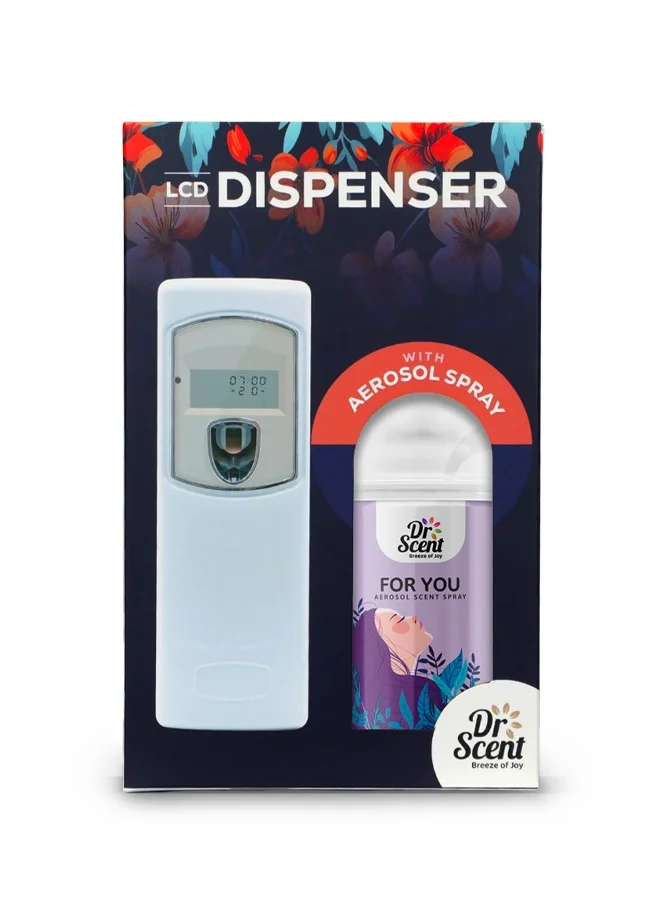 Dr Scent Dr Scent Breeze of Joy, Combo | Automatic Air Freshener Spray Dispenser LCD with 300 ml Aerosol Spray Refill | Long-Lasting Fragrance for Home & Office. (For You)
