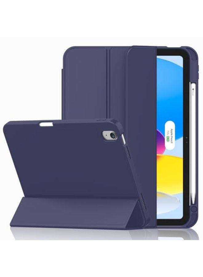 iMieet Case for iPad (A16)/iPad 10th Gen [11 Inch 2025/10.9 Inch 2022], Trifold Stand Smart Case with Pencil Holder and Soft TPU Back, Supports Touch ID (Black) - Image 1