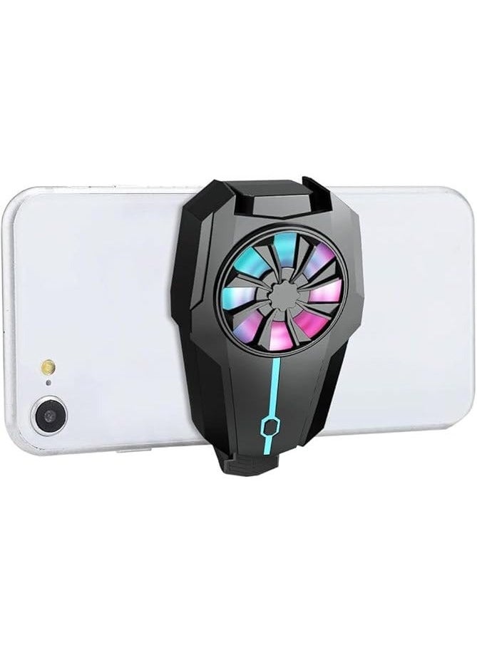 Raxoom Mobile Phone Cooler Fan with LED, Phone Fan for Gaming RGB Light, Portable Mobile Phone Radiator Cooler, Mobile Phone Radiator, for All The Smartphones  - Image 1