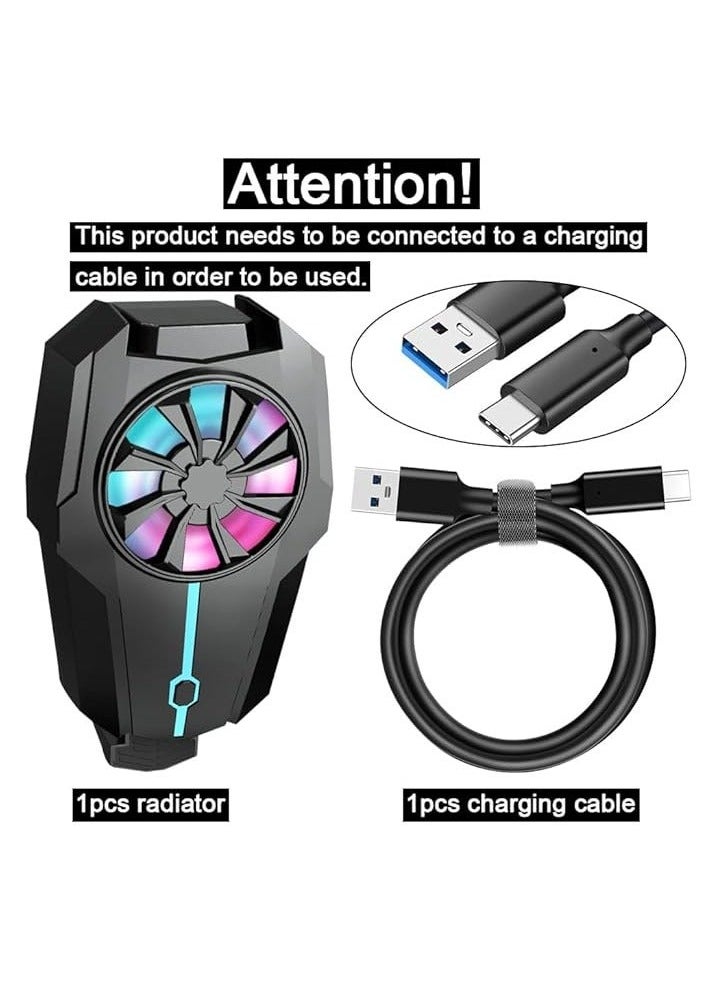 Raxoom Mobile Phone Cooler Fan with LED, Phone Fan for Gaming RGB Light, Portable Mobile Phone Radiator Cooler, Mobile Phone Radiator, for All The Smartphones  - Image 3
