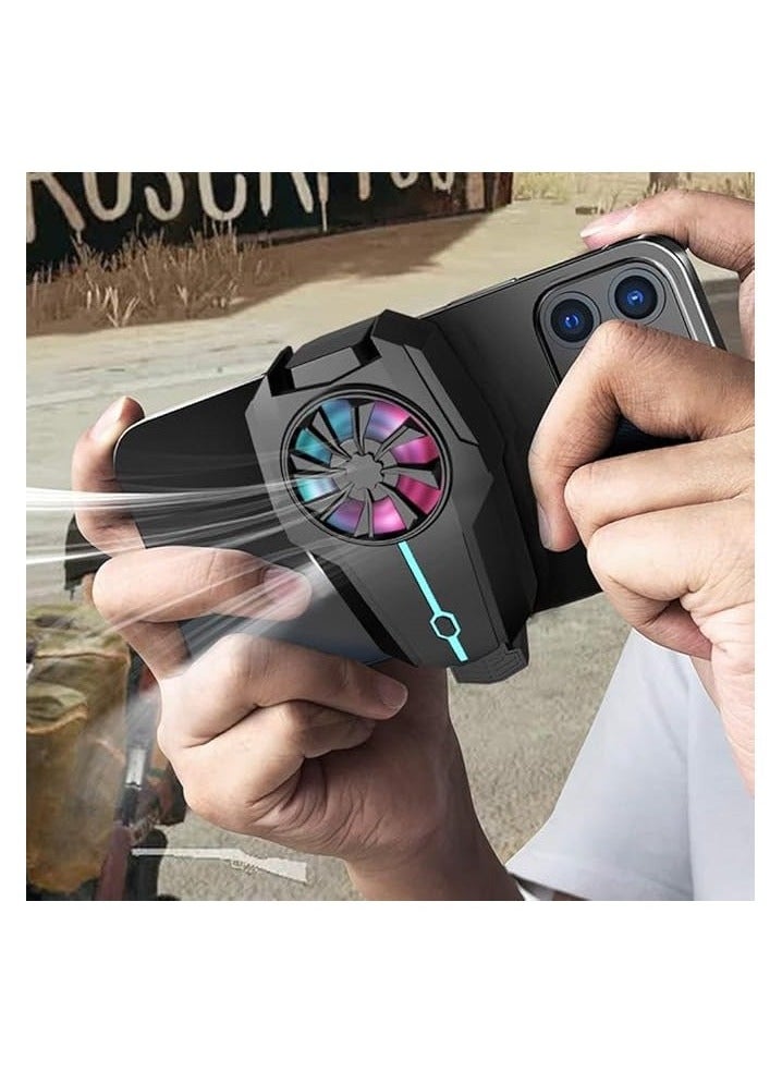 Raxoom Mobile Phone Cooler Fan with LED, Phone Fan for Gaming RGB Light, Portable Mobile Phone Radiator Cooler, Mobile Phone Radiator, for All The Smartphones  - Image 2