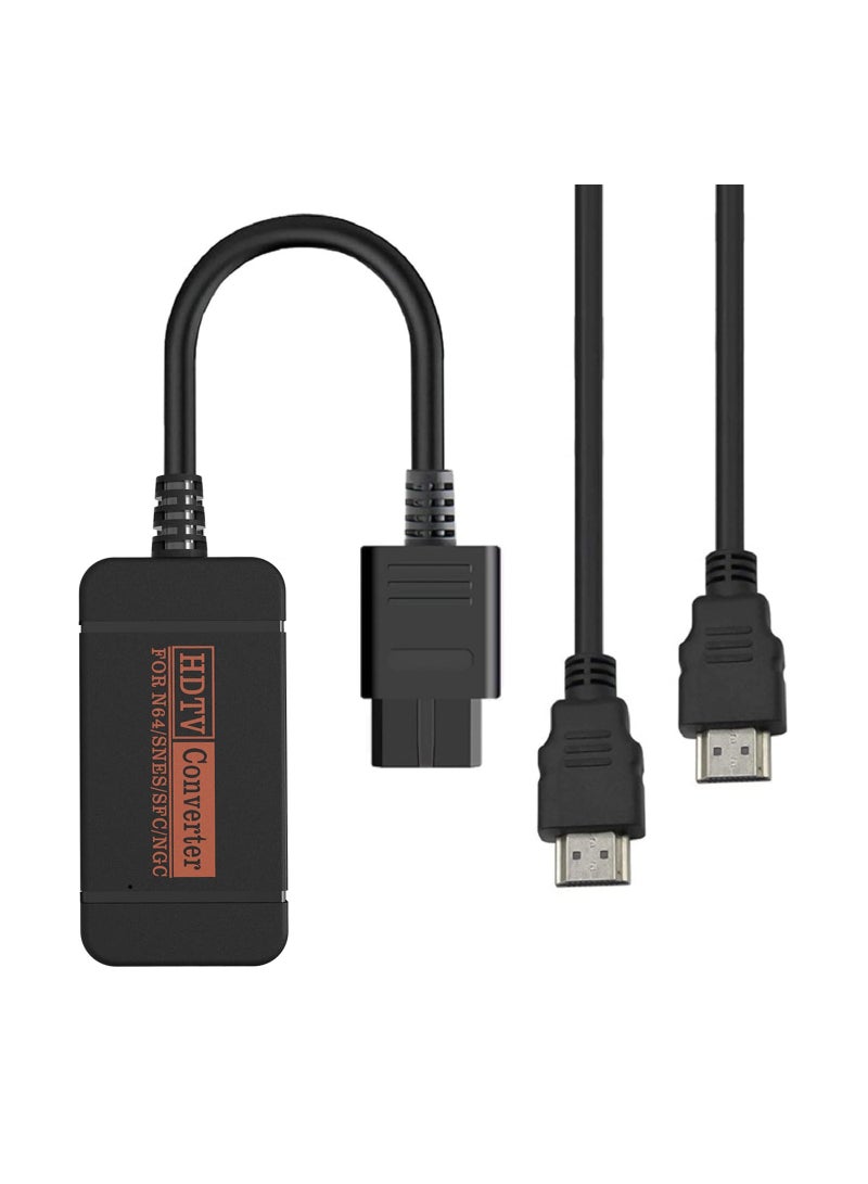 HDMI Adapter Compatible with Nintendo 64/Game Cube/SNES, HDMI Cable and Adapter HDMI Converter Gamecube HDMI Adapter with HDMI Cable Retro Gaming HDMI Adapter for Gaming Consoles with HDMI Cable