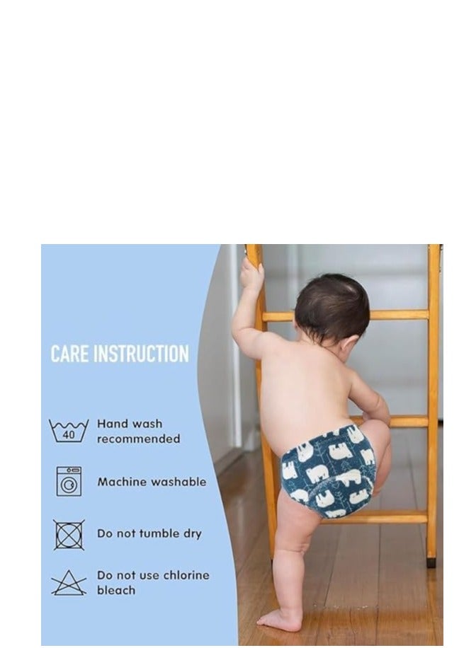 TRASSLE 7 Packs Absorption Toddler Training Pants 100% Cotton Training Pants, Reusable Potty Training Underwear For Boys, Toddler Boy Underwear Training Underwear Potty Training Pants  - Image 3