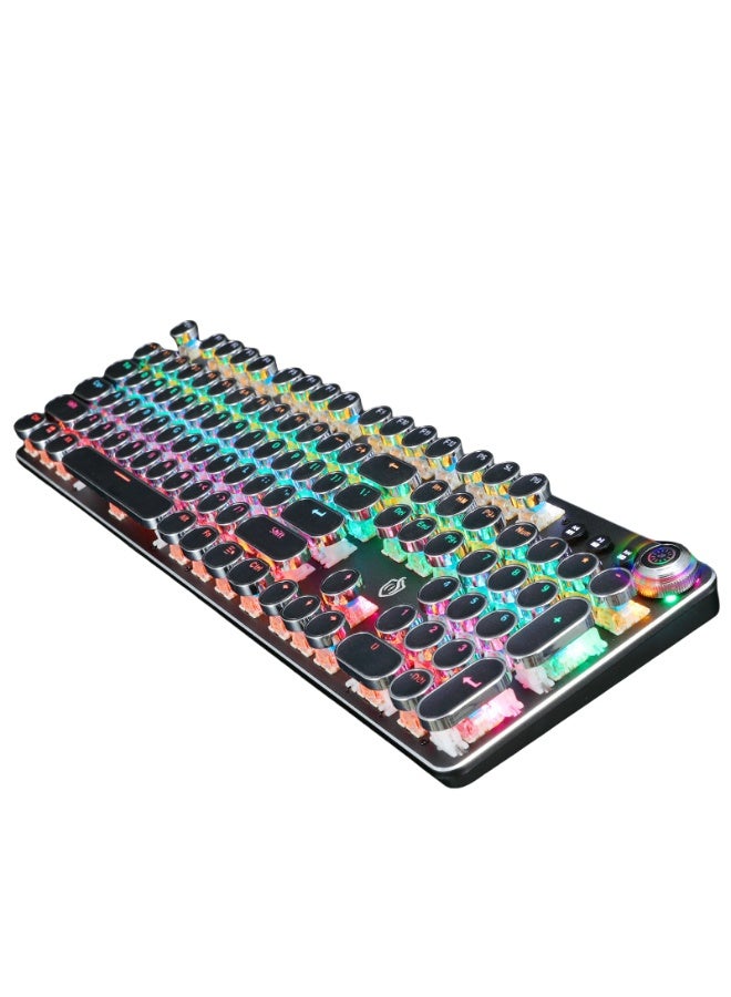 KUYING New Retro Knob Wired Mechanical Keyboard 
