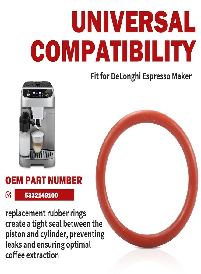 Hasanbar 5332149100 Brew Assembly O-Ring Seal Compatible with DeLonghi Espresso Machine, Replacement Gaskets Restore Optimal Brewing Performance by Preventing Leaks and Ensuring Optimal Coffee Extraction-10pcs - Image 2