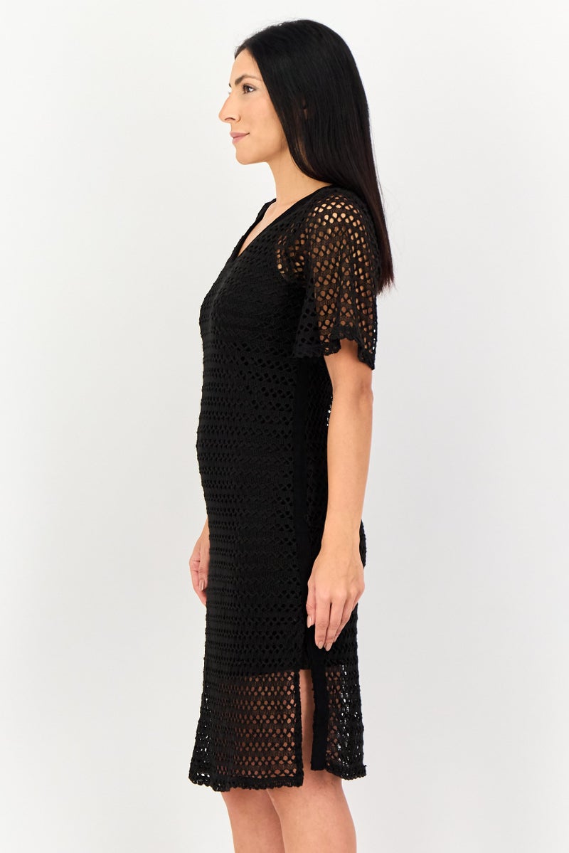 VERO MODA فستان سيسيليا كاجوال ميدي قطعتين للنساء، أسود - Image 2