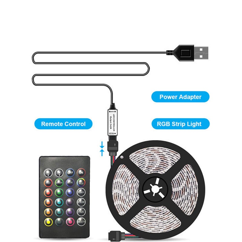 LED Strip Lights 16.4ft. RGB Waterproof Tape Lights with IR Remote Control 16 Colors 4 Modes 5050 Color Changing LED Lights for Home Ceiling Party Festival - Image 4
