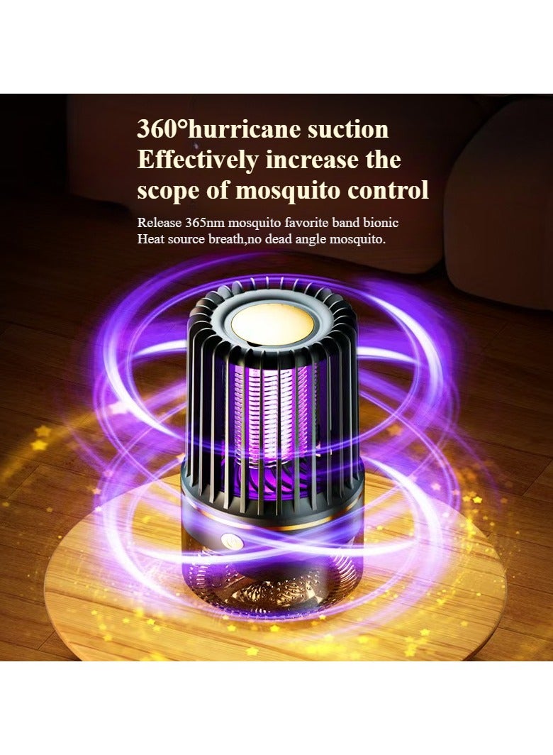 Generic Electric Mosquito Killer, Powerful Insect Killer, Portable  Rechargeable Mosquito Zappers, Mute Mosquito Trap with Electronic UV Lamp for Home, Bedroom, Kitchen, Office, Camping Using-Black  - Image 3