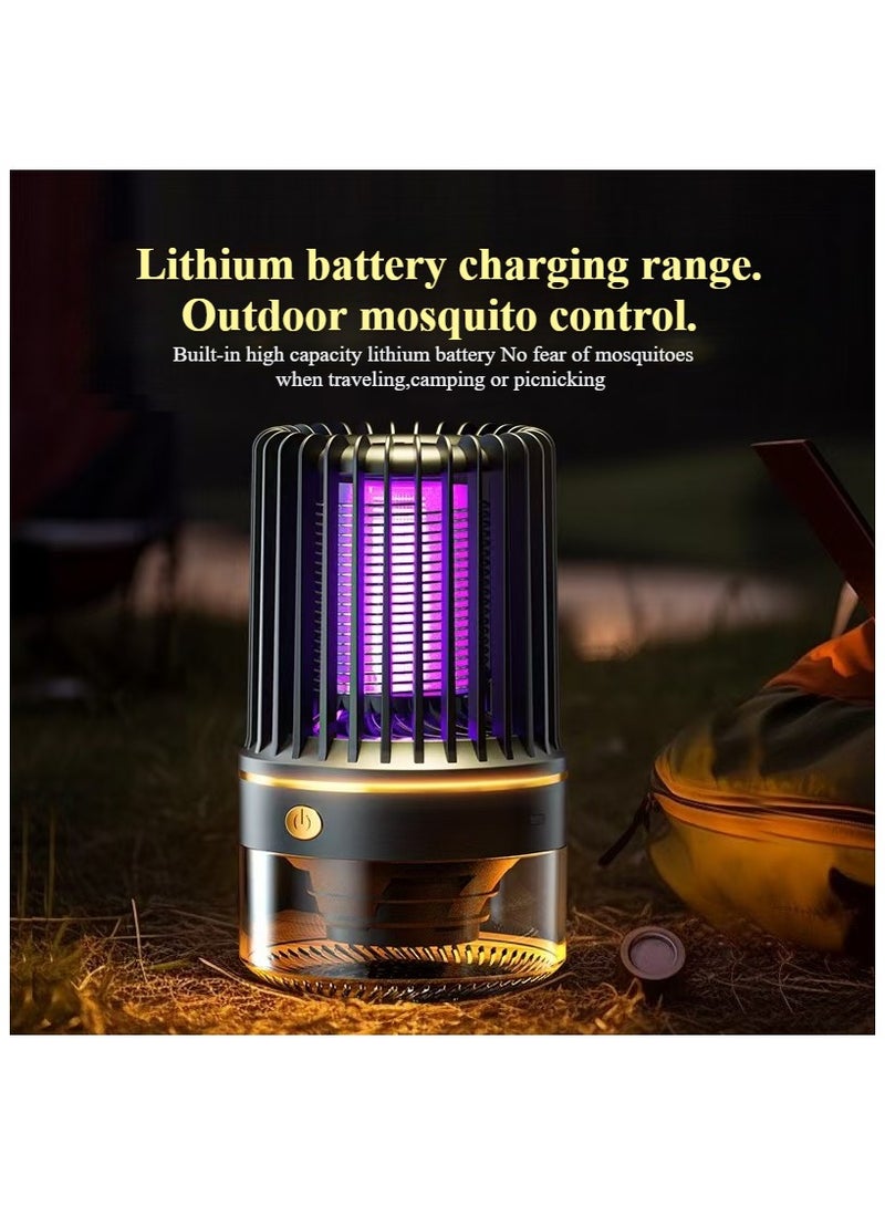 Generic Electric Mosquito Killer, Powerful Insect Killer, Portable  Rechargeable Mosquito Zappers, Mute Mosquito Trap with Electronic UV Lamp for Home, Bedroom, Kitchen, Office, Camping Using-Black  - Image 4