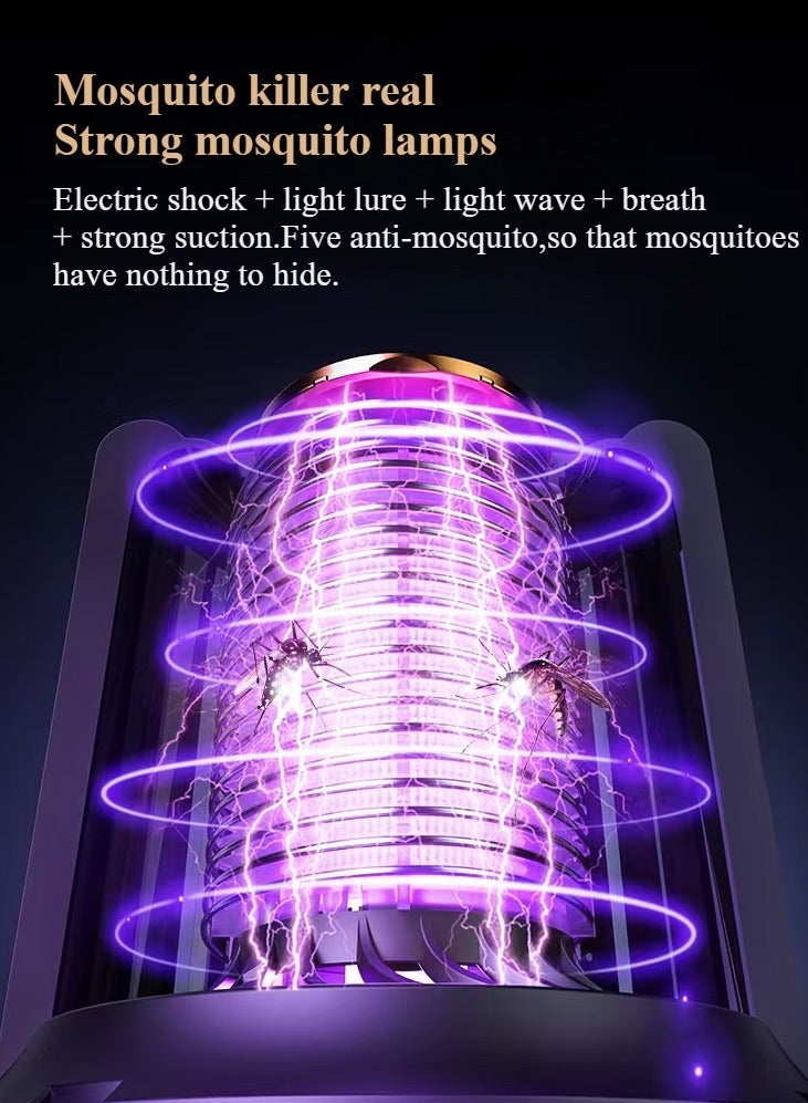 Generic Electric Mosquito Killer, Powerful Insect Killer, Portable  Rechargeable Mosquito Zappers, Mute Mosquito Trap with Electronic UV Lamp for Home, Bedroom, Kitchen, Office, Camping Using-Black  - Image 2