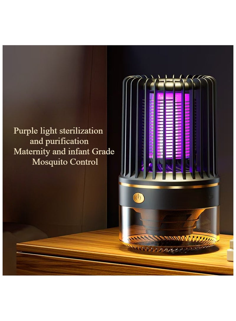 Generic Electric Mosquito Killer, Powerful Insect Killer, Portable  Rechargeable Mosquito Zappers, Mute Mosquito Trap with Electronic UV Lamp for Home, Bedroom, Kitchen, Office, Camping Using-Black  - Image 5