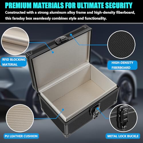 MAZACOO Faraday Signal Blocking Box for Car Key Fob, Keyless Entry Car Key Fob Protector Shielding Cage (Dot Black) - Image 4