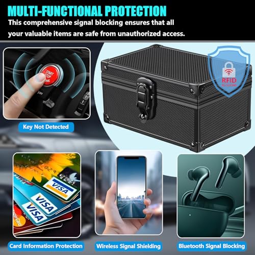 MAZACOO Faraday Signal Blocking Box for Car Key Fob, Keyless Entry Car Key Fob Protector Shielding Cage (Dot Black) - Image 5