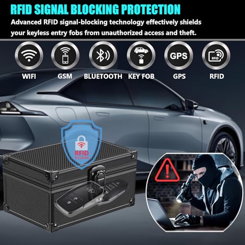 MAZACOO Faraday Signal Blocking Box for Car Key Fob, Keyless Entry Car Key Fob Protector Shielding Cage (Dot Black) - Image 2