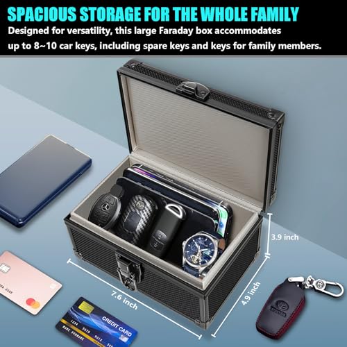 MAZACOO Faraday Signal Blocking Box for Car Key Fob, Keyless Entry Car Key Fob Protector Shielding Cage (Dot Black) - Image 3