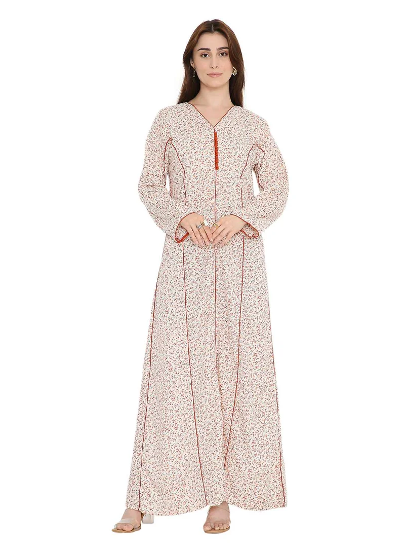 HANA & SARA LONG TINY PRINT MODEST ARABIC KAFTAN JALABIYA DRESSES