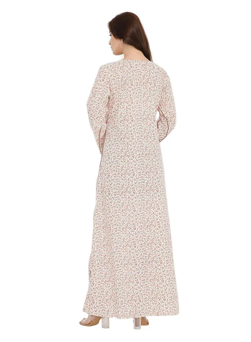 HANA & SARA LONG TINY PRINT MODEST ARABIC KAFTAN JALABIYA DRESSES