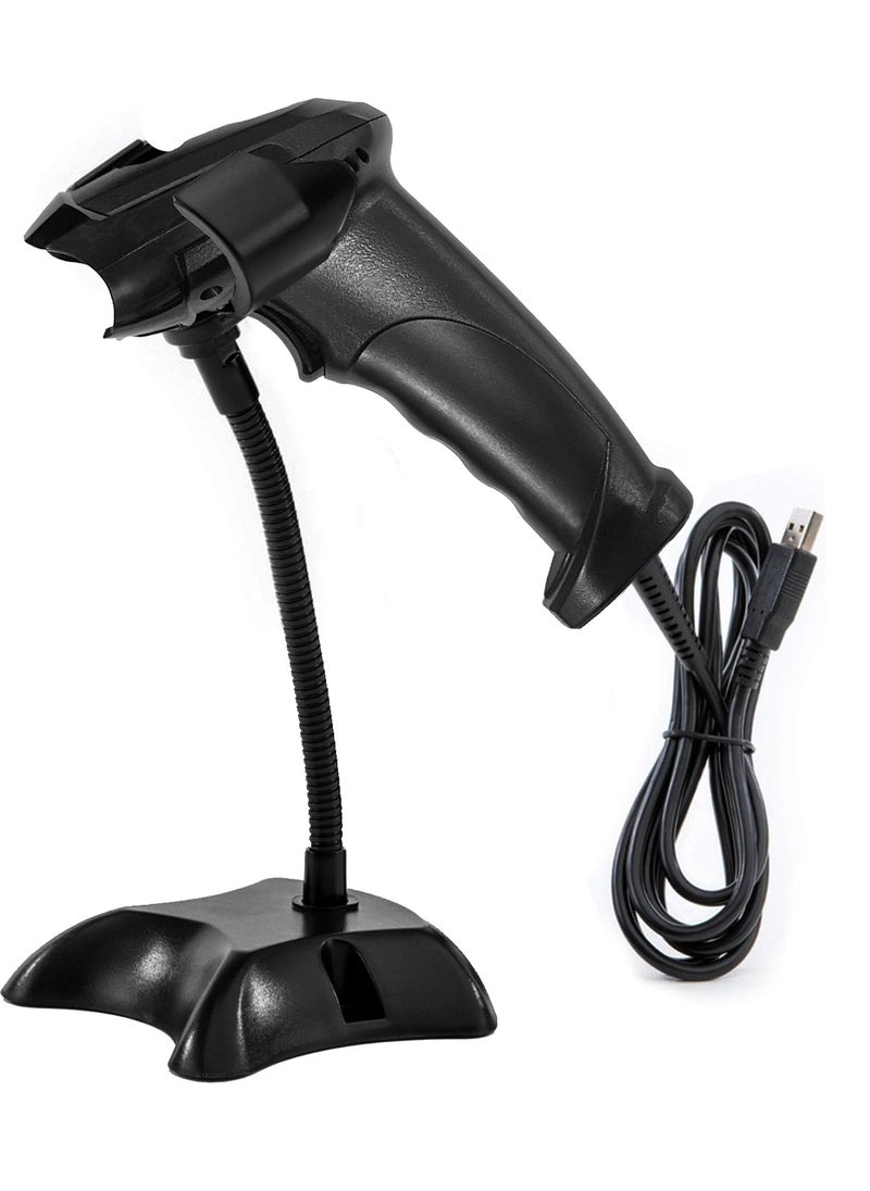 MARGOUN X-9103AT Wireless Laser Barcode Scanner High-Performance Scanning for Warehouse, Supermarket & Logistics Black Color  - Image 1