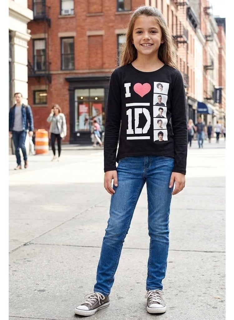 ون دايركشن تي شيرت One Direction 1D للفتيات بأكمام طويلة من Kids TV - Image 3