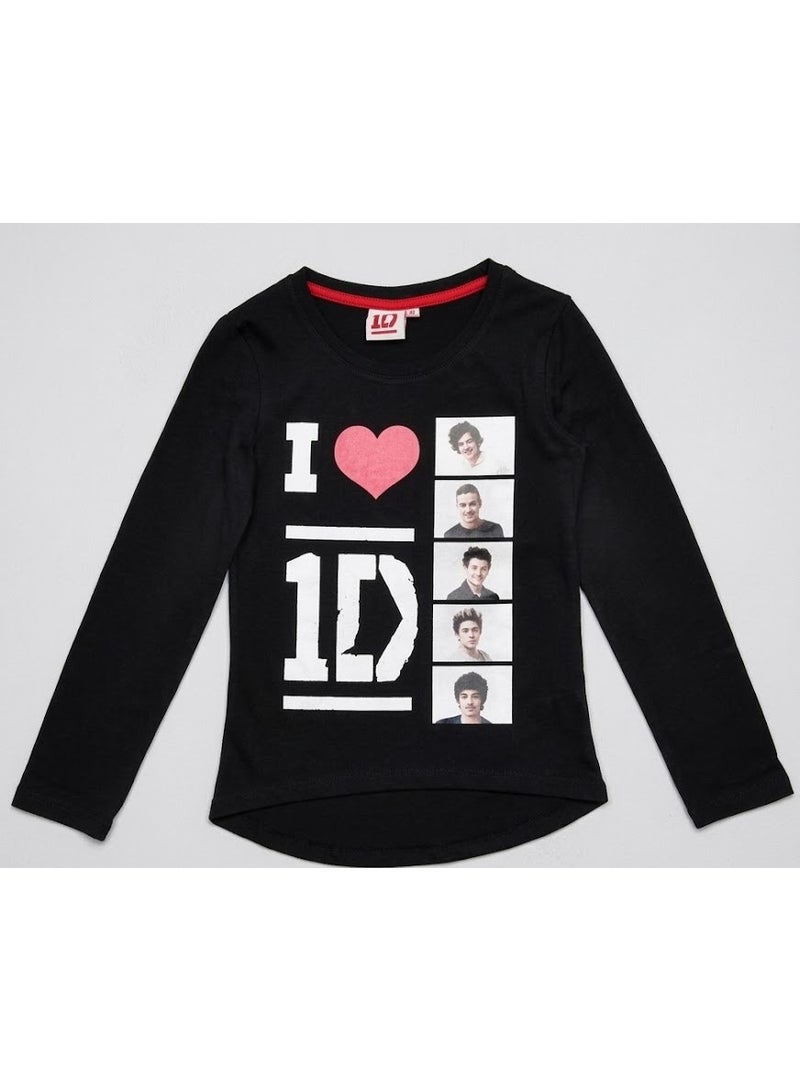 ون دايركشن تي شيرت One Direction 1D للفتيات بأكمام طويلة من Kids TV - Image 1