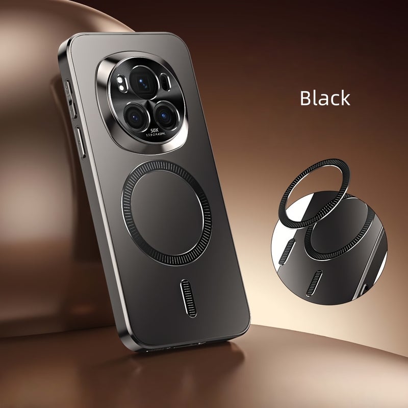 Micro Matte Anti-Fingerprint Phone Case for Honor Magic6/Magic6Pro - Shockproof with Magnetic Back, Alloy Lens Protection, Soft Edges, Business Style - Image 4