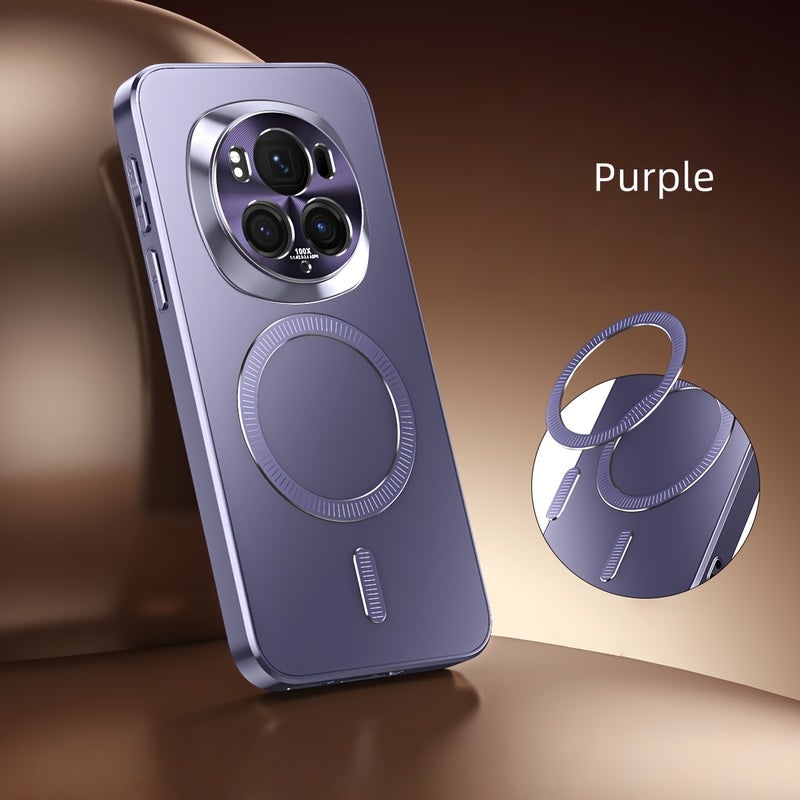 Micro Matte Anti-Fingerprint Phone Case for Honor Magic6/Magic6Pro - Shockproof with Magnetic Back, Alloy Lens Protection, Soft Edges, Business Style - Image 5