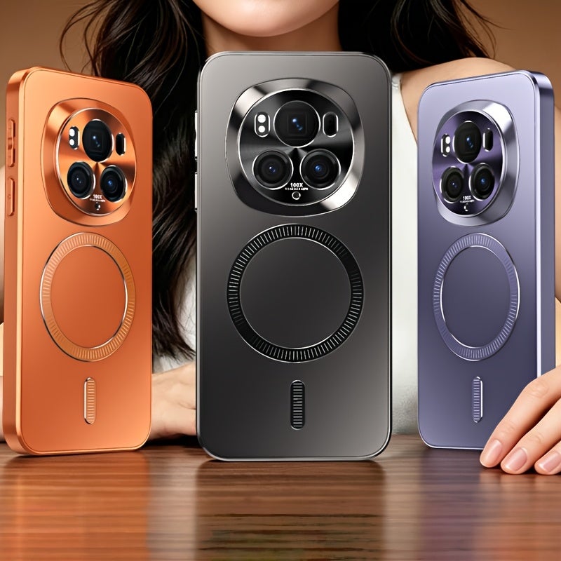 Micro Matte Anti-Fingerprint Phone Case for Honor Magic6/Magic6Pro - Shockproof with Magnetic Back, Alloy Lens Protection, Soft Edges, Business Style - Image 3