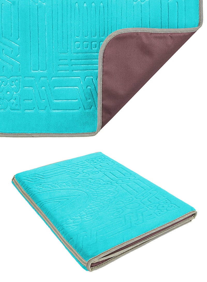 Foldable Islamic Praying Mat with Back Rest Prayer Rug with Carrying Bag Portable Cushioned Prayer Rug for Salah Size 110 X 53 Cm - Image 3