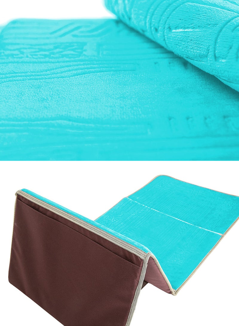 Foldable Islamic Praying Mat with Back Rest Prayer Rug with Carrying Bag Portable Cushioned Prayer Rug for Salah Size 110 X 53 Cm - Image 2