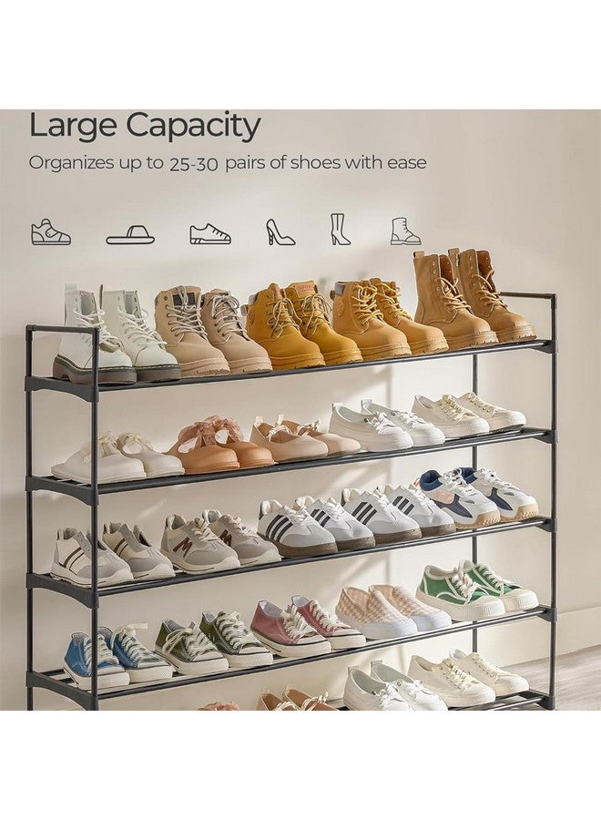Lukzer 5 Tier Large Metal Shoe Rack | Space-Saving Footwear Organizer for Entryway, Living Room | Ideal for Shoes, Boots, Slippers & Sneakers | Durable Storage Solution (Black/90 x 88.5 x 29.5 cm) - Image 3