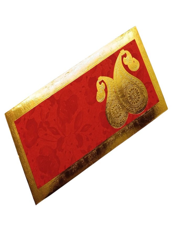 Aywal Pack of 20, Rectangle Shape Metallic Paper Shagun Envelopes for Gifting Cash Sagan Lifafa Wedding, 19 X 9 cm, Peacock Design - Image 1