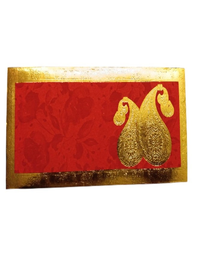 Aywal Pack of 20, Rectangle Shape Metallic Paper Shagun Envelopes for Gifting Cash Sagan Lifafa Wedding, 19 X 9 cm, Peacock Design - Image 2