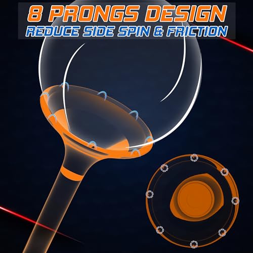 prowithlin Golf Tees 3 1/4'' Unbreakable Orange Transparent Acrylic with Tick Marks, Plastic Golf Tees Reduce Side Spin & Friction, Long Golf Tee 8 Prongs - 50 Pack (Orange) - Image 3