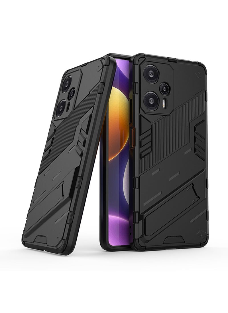 X-level - Redmi Note 12 Turbo / Xiaomi Poco F5 Case Cover with Duty Protection Shockproof Defender Kickstand Armor Back Cover with Anti-Fingerprint Anti-Scratch Mobile Cell Phone Protection Protector Black - Image 1