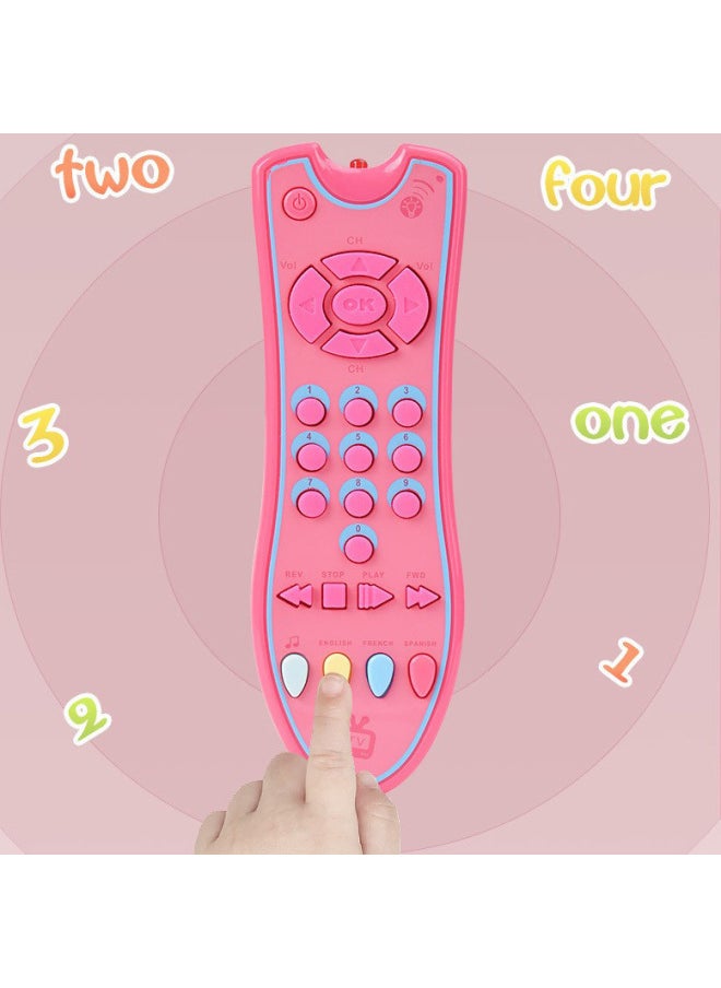 Simulation Multilingual Baby Toys Baby Early Education Enlightenment Toys Children Simulation TV Remote Control-Color:Pink-window Box 145g  - Image 5