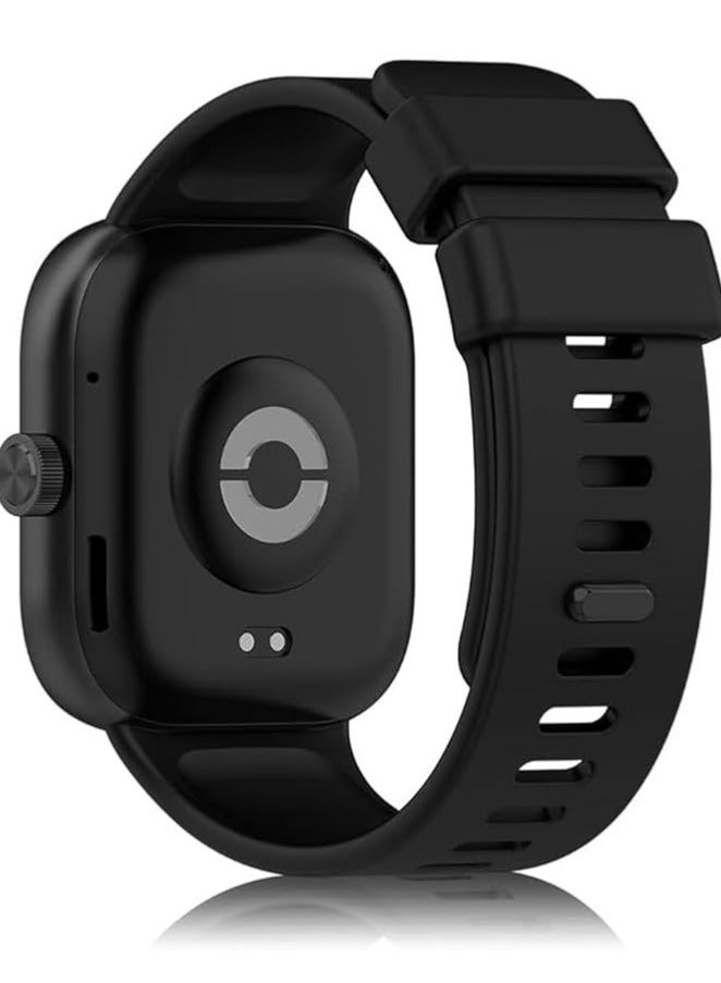 سوار ساعة سيليكون بديل قابل للتعديل، متوافق مع ساعة شاومي ريدمي ووتش 4/ 5مي باند 8 برو اسود