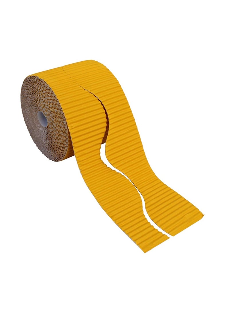 Terabyte Corrugated Display Borders for School Classroom Decorations,Border Rolls for Displays Border Rolls Corrugated Backing Paper for Wall Displays School (Width 10cm x  Length 15cm) Yellow Color - Image 1