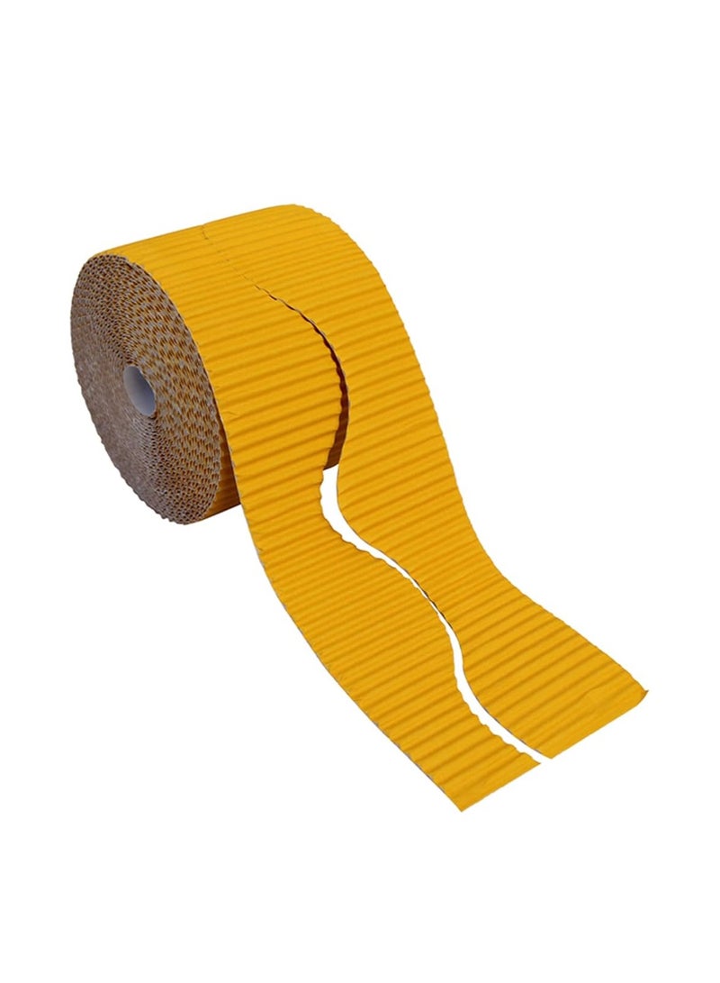 Terabyte Corrugated Display Borders for School Classroom Decorations,Border Rolls for Displays Border Rolls Corrugated Backing Paper for Wall Displays School (Width 10cm x  Length 15cm) Yellow Color - Image 2