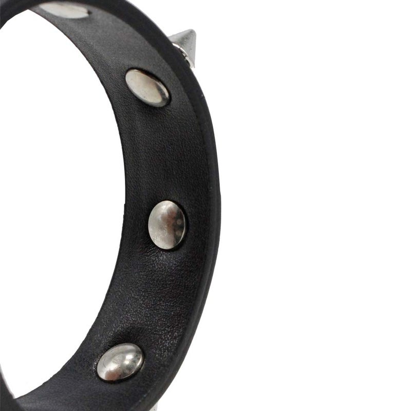 macoking 2 Pack Leather Bracelet Punk Spike Rivet Cuff Metal Studded Black Wristband - Image 5