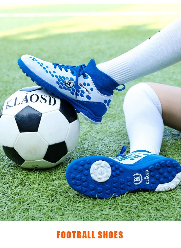 SKT Shiketro Easy And Comfortable Football Shoes, Broken Nails, Non-Slip Competition Training Shoes For Male And Female Middle School Students, Wear-Resistant Football Shoes On Artificial Grass, High-Top Multi-Color Shoes  - Image 3