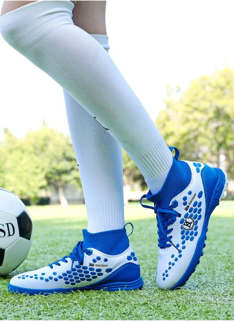 SKT Shiketro Easy And Comfortable Football Shoes, Broken Nails, Non-Slip Competition Training Shoes For Male And Female Middle School Students, Wear-Resistant Football Shoes On Artificial Grass, High-Top Multi-Color Shoes  - Image 4