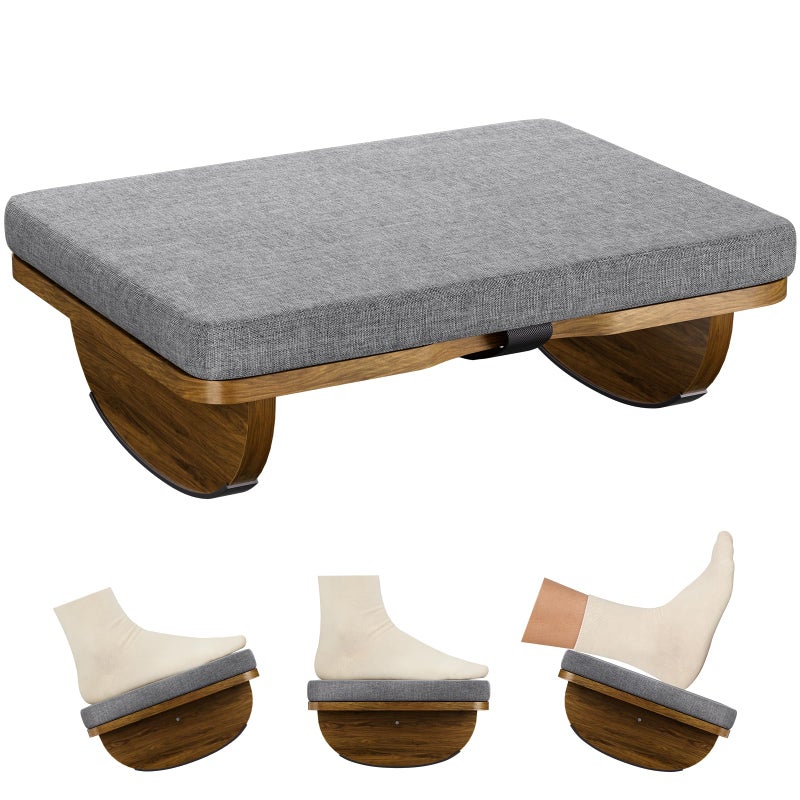 Atoping Ergonomic Wooden Footrest for Under Desk, Foot Rest with Anti-Slip Surface, Comfortable Desk Foot Stool for Office Home Gaming, Improve Posture & Promote Blood Circulation - Image 1