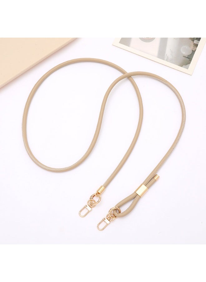 NIBEMINENT Beaded Phone Lanyard, Anti Lost Removable Wrist Strap, PU Leather Strap Cross Chain Bracelet Pendant, Phone Keychain Lanyard,K4024/Khaki