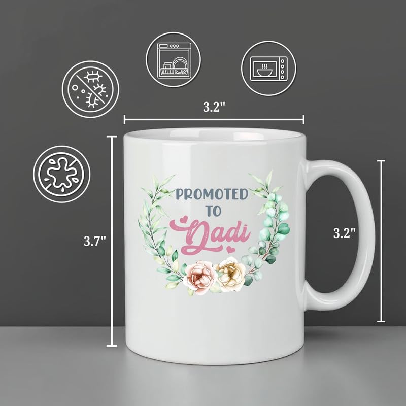 KNITROOT Ceramic Coffee Mug Microwave Safe Promoted to Dadi Print Premium Ceramic Mug Milk Mug Tea Mug Cup for Gift Best Return Gift Best Gift White Mug 250ml85oz - Image 4