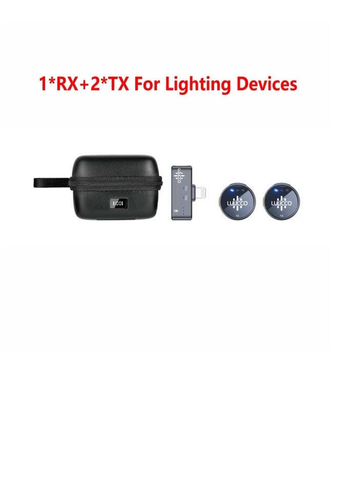 LUUCCO AirWave K2 2-Person Wireless Lavalier Microphone Lighting for Iphone with Charging Case Lapel Mic for Vloging Interviews and Live Streaming - Image 2