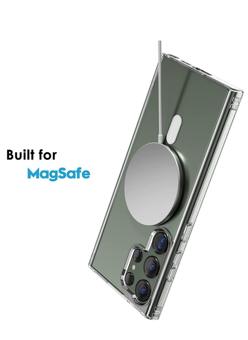 Raxoom Samsung Galaxy S23 Ultra Magnetic Case Clear, Compatible with Magsafe Charging, Slim Fit Protective Cover for Galaxy S23 Ultra, Shockproof Soft Silicone TPU Bumper, Crystal Clear Anti-Yellow - Image 5